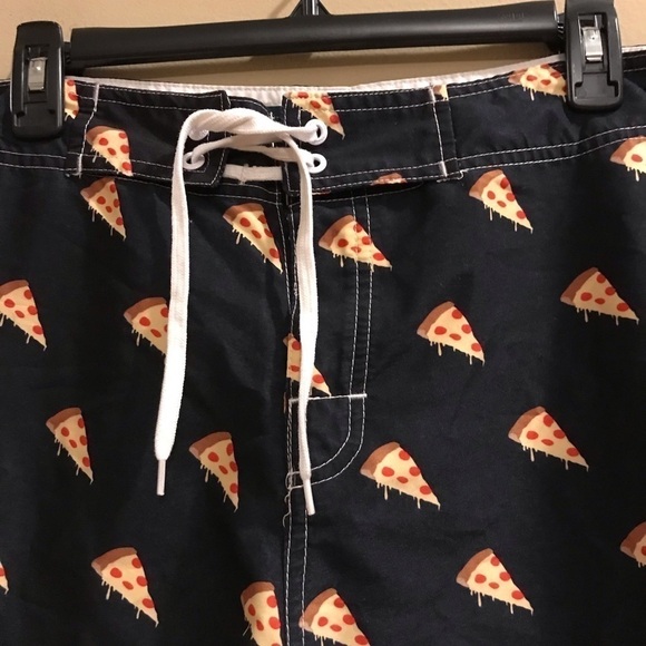 Ambsn California Pizza Swim Trunks Board Shorts - Picture 2 of 9